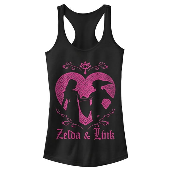 Junior's Nintendo Legend of Zelda Link Love Racerback Tank Top Black Small