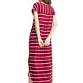 thumbnail image 3 of Stripe V-Neck basic Short Sleeves Maxi Dress, 3 of 3