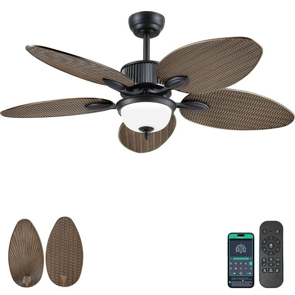 Ventilador de techo Wiviniya Tropical de 50 pulgadas con luces y control remoto