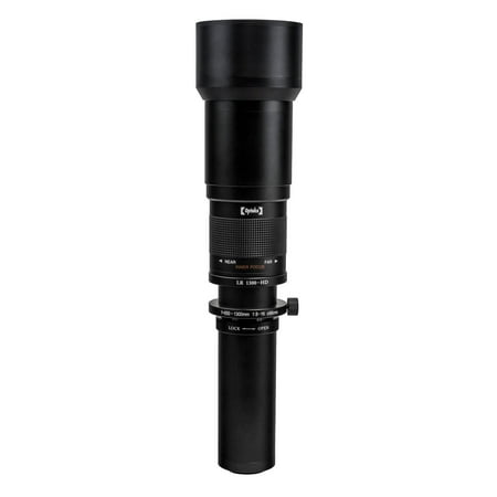 Opteka 650-1300mm f/8 HD Telephoto Zoom Lens for Nikon D5, D4, D810, D800, D750, D610, D600, D500, D7500, D7200, D7100, D5600, D5500, D5300, D5200, D3400, D3300 and D3200 Digital SLR Cameras