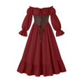 thumbnail image 3 of IWRICH Renaissance Outfits for Women off the Shoulder Corset Dress Halloween Medieval Sets, 3 of 4