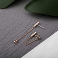 thumbnail image 3 of S.Leaf Chain Earrings Sterling Silver Stud Earrings Bar with Chain Dangle Earrings Gold Earrings for Women（Rose Gold）, 3 of 5