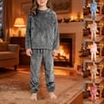 thumbnail image 5 of LIJCC Boys' Girls' Coral Fleece Clothes Set Sweatshirt Top and Pants Winter Warm Soft Fuzzy Homewear Sleepwear Tops(Grey,3-4 Years), 5 of 6