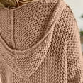 thumbnail image 5 of Mohiass Women's V Neck Sweater Long Sleeve,Hollow Out Knit Hoodies Crochet Top Beach Lightweight Blouse Khaki L, 5 of 7