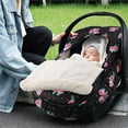 thumbnail image 2 of The Peanutshell Car Seat Cover, Winter Carseat, Canopy Car Seat Cover Baby Girls, Floral Rose, 2 of 7
