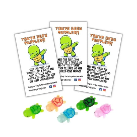 Telly Telly Telluride Turtles & Tags for Cars 60pk, 30 Resin Turtles   30 Orange Cards for Leaving On SUV Game Youve Been Turtled