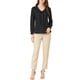 thumbnail image 2 of Blusa de cuadros con cuello lindo de INSPIRE CHIC para mujer de manga larga y botones negra S, 2 of 6