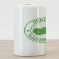 thumbnail image 3 of Hungary Ceramic Toothbrush Holder, Grunge Vintage Rubber Stamp with the Name and Map Magyarorszag Tourist Europe, Decorative Versatile Countertop for Bathroom, 4.5" X 2.7", Green and White, 3 of 4