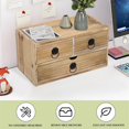 thumbnail image 5 of Washed White Wood Desk Organizer, Mini Desktop Organizer with Drawers, Tabletop Storage Organization for Home Office Supplies Vanity, No Assembly Required (3 Drawer), 5 of 16