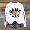 thumbnail image 2 of VISALY Pullover Crewneck Sweatshirt Graphic Sweatshirts Football Sweatshirts Cute Baseball Graphic Print Long Sleeve Shirts Fall Winter Pullover Casual Sweaters Oversized Tops Tunic Sweatshirt White M, 2 of 4