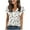 #0369-White, variant on Womens Satin Tops Watercolor Floral Print Blouses TShirt V Neck Sleeveless Tees Loose Fit Weekend Casual Looks Gift