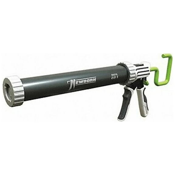 Caulk Gun, 24 oz Container Size, Aluminum, 22:01, Full Barrel Frame, Gray/White