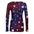 thumbnail image 4 of Sewkxo Women Tshirt Fashion 250th Anniversary American Independence Day Graphic Crewneck Pullover Top Spring Summer Loose Fit Casual Long Sleeve Tops,Deep Red 2XL, 4 of 6