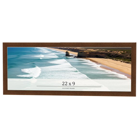 22x9 Brown Real Wood Picture Frame Width 1.25 inches | Interior Frame Depth 0.5 inches | Galvin