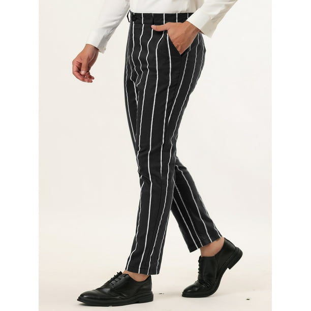 Pantalon negro rayas blancas hombre shop