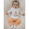 thumbnail image 5 of Miaouyo Toddler Baby Boys Halloween Fall Outfits 3 6 12 18 24 Months 2T 3T O Neck Pumpkin Embroidery Tops Plaid Pants Clothing Sets, 5 of 9