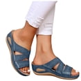 thumbnail image 3 of Domuza Orthopedic Casual Sandals for Women Arch Support Summer Flat Sandals Lightweight Slip on Non Slip Walking Shoes Comfort 2026 Orthopedic Shoes Blue 9（EU-42）, 3 of 4