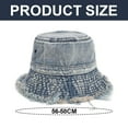 thumbnail image 2 of Sombrero de pescador de mezclilla vieja lavada retro con circunferencia de 56-58 cm, sombrero de lavabo para verano para hombres y mujeres, 2 of 6