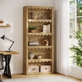 thumbnail image 5 of Tribesigns 5-Tier Open Bookcase, 70-Inch Tall White Bookshelf with Scalloped Edges, Modern Display Shelves Storage Organizer for Living Room, Home Office, Bedroom (1, Brown), 5 of 18