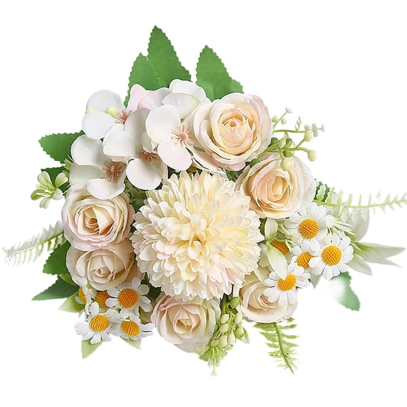 AURIGATE Artificial Silk Flower Arrangement Realistic Faux Floral Centerpiece Multi-Color 6.3×11.8in for Easter Spring Home Wedding Table Mantel Decor