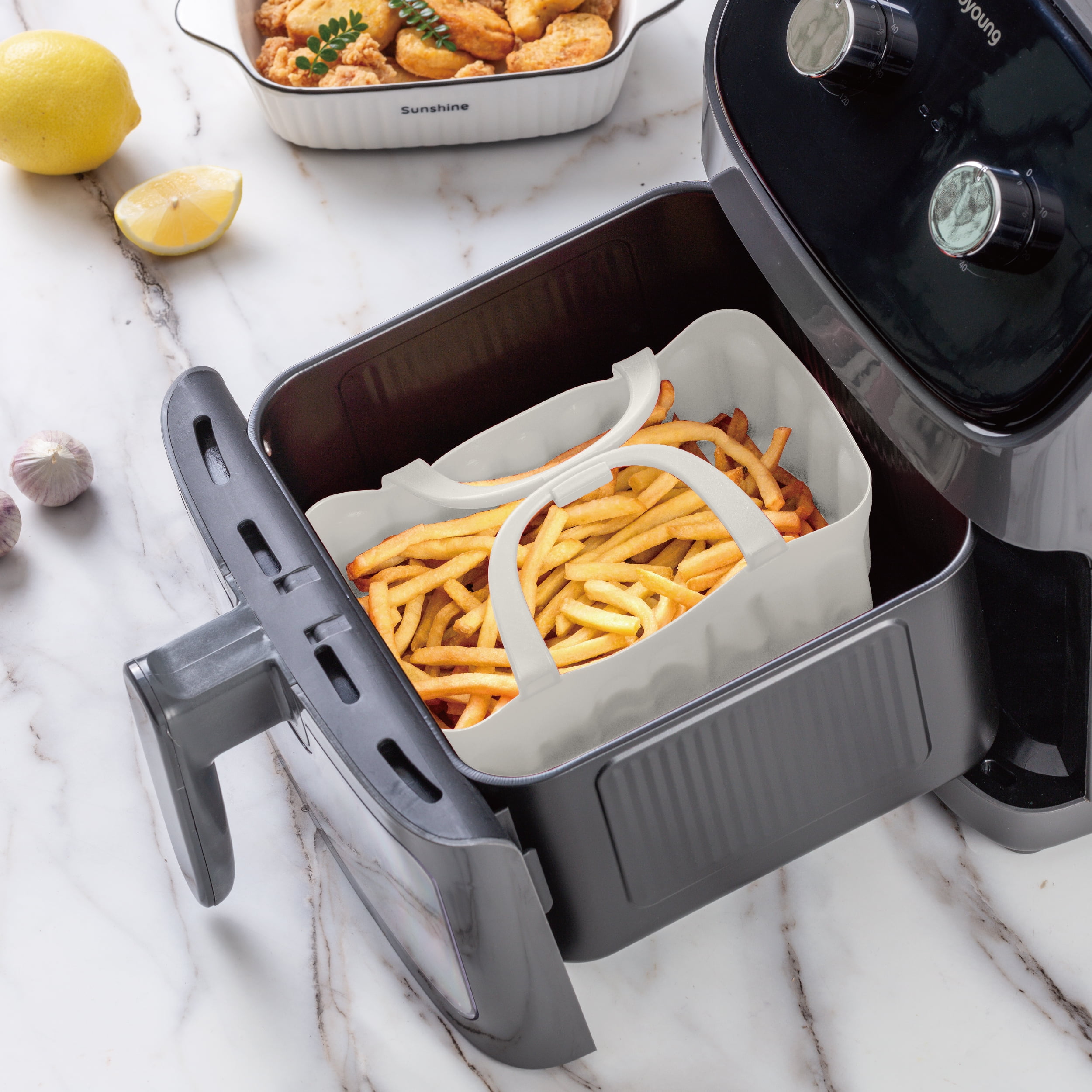 Cook with Color 2-Piece Silicone Air Fryer Liner Set – Non-Stick, Reusable & Heat-Resistant
