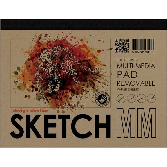 Creative Project Sketch Pad. Removable Sheets. Mixed Media Paper. Flip Cover. (11" x 8.5") FCP-2550-TS-H