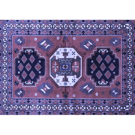 Ahgly Company Indoor Rectangle Persian Blue Traditional Area Rugs, 4' x 6'