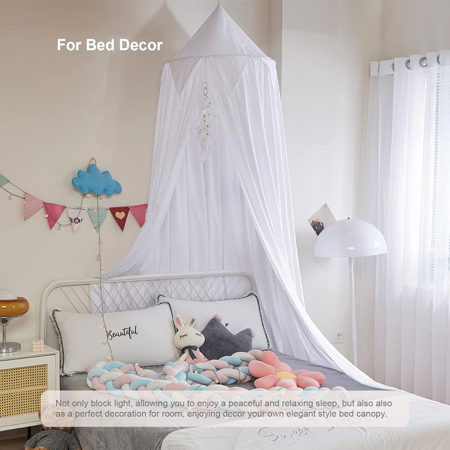 CAILDANL Bed Canopy for Kids, Girls Bed Curtain Bed Room Decor Hanging House Castle Reading Nook Dreamy Canopy(Brown Pink)