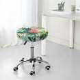 thumbnail image 7 of Balery Tropical Flowers Velvet Round Bar Chair Cushion Cover Adjustable, Protects From Scratches And Stains, Soft & Washable Ideal For Wooden And Metal Stools - 13 Inch, 7 of 7