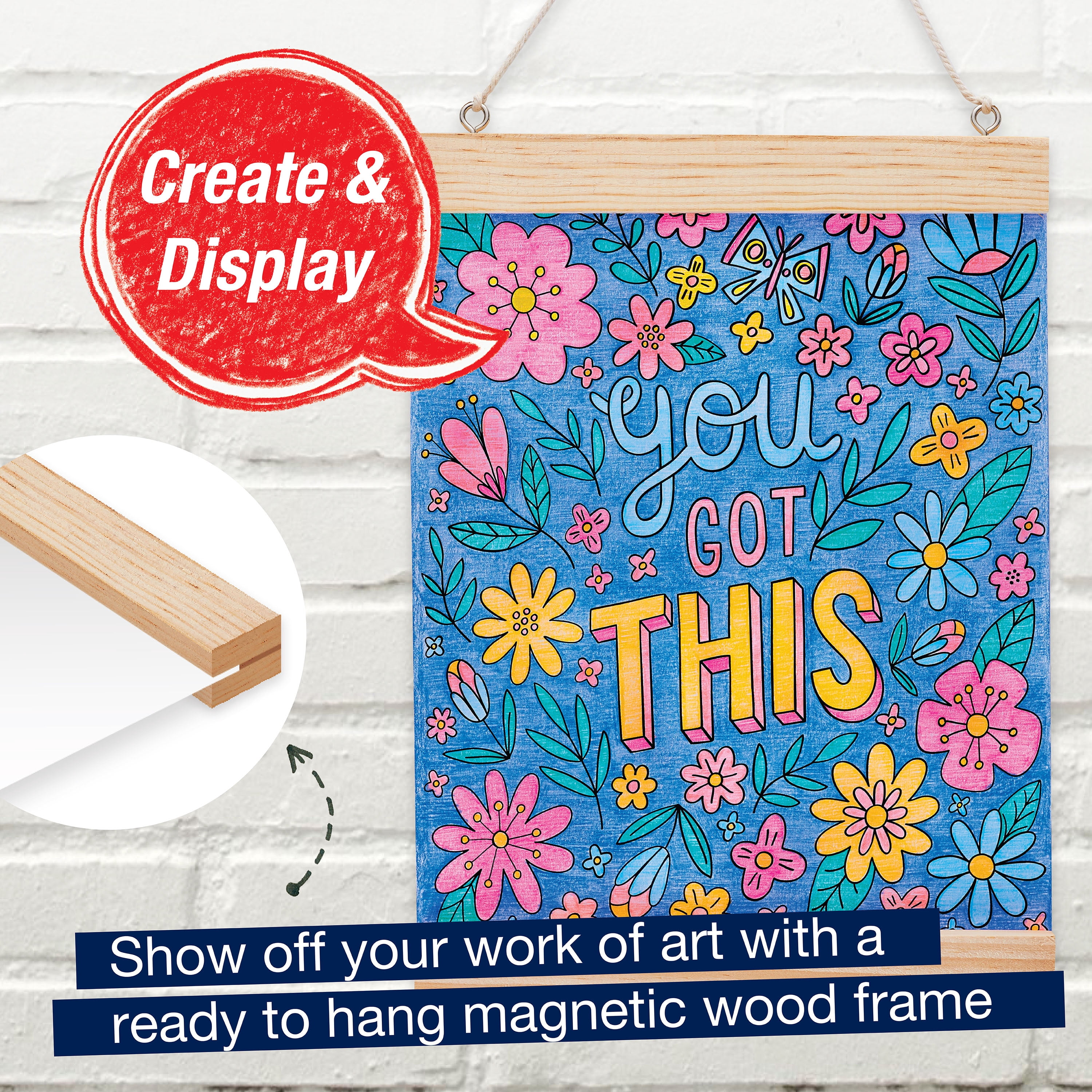 Faber-Castell Color by Number Wall Art You Got This - Color by Number for Adult, Men and Women