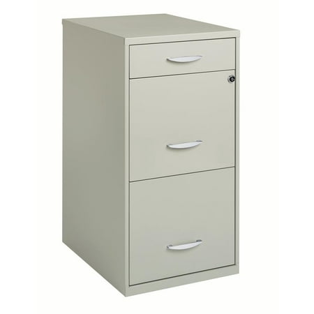 Space Solutions 18 Deep 3 Drawer Metal File Cabinet With Pencil