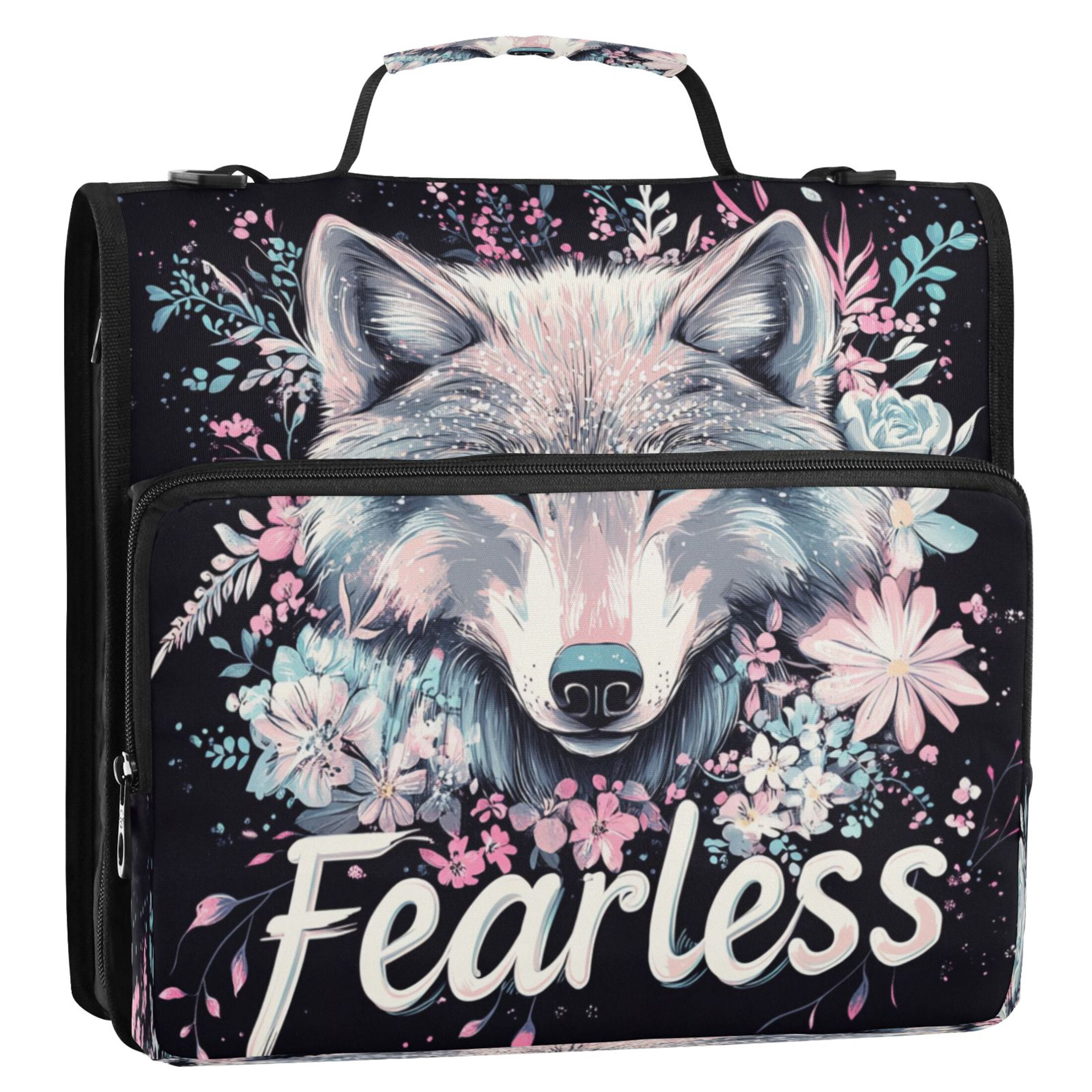 YAZAOO Zipper Binder trapper keeper Documents Organized Design Fearless Spirit Printed