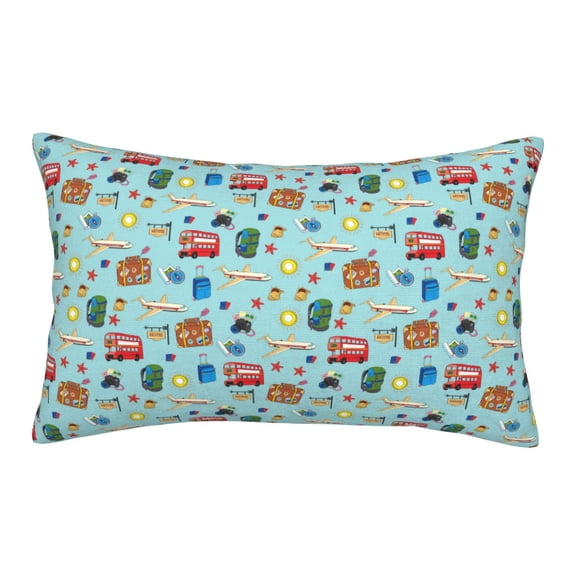 Rateoe Travel1 Pattern Pillow Covers with Invisible Zipper(Pillows are not Included) Standard Pillowcases-14"x20"