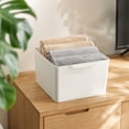 thumbnail image 6 of Stackable Storage Bins With Handles, 3 Sizes Synthetic Organizing Bins In White For Kitchen Pantry Cabinet, Bathroom Organization, Wardrobe And Home Storage Containers, 6 of 7
