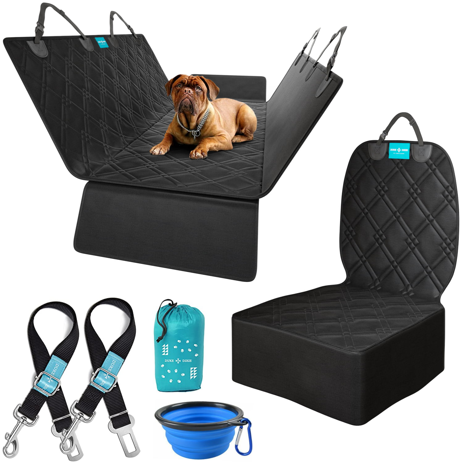 Dog Car Seat Cover Hammock Back Seat Cover + Pet Front Bucket Seat