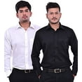 thumbnail image 1 of Royal Men's Cotton Blended Formal Shirt's Combo Black & White (44), 1 of 1