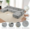 thumbnail image 5 of Mixoy Convertible U/L Shaped Modular Sectional Sofa, 6 Seater Couch with Oversized Seat, Free Combination Floor Sofa for Living Room (Light Grey, 6PCS), 5 of 10