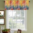 thumbnail image 3 of Orange Yellow Forest Curtain Valances for Windows, Kitchen Valance Window Treatments Panel 2 Pack, Abstract Watercolor Leaf Branch Rod Pocket Short Curtains for Bathroom Bedroom 54 x 18 Inch, 3 of 8