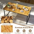thumbnail image 5 of Costway Acacia Wood Dining Table for 6 People 55" Rectangle Patio Table with Umbrella Hole, 5 of 9