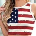 thumbnail image 4 of Camiseta Sin Mangas Corta con la Bandera Estadounidense de EE. UU. para Mujer, Ideal para Cosplay, con el 4 de Julio. B298-1002 L, 4 of 5