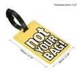 thumbnail image 2 of Equipaje Etiqueta, PVC Identificador Tarjeta Soporte Etiqueta, No Tu Bolsa Patrón Viaje Bolso Etiqueta con Ajustable Correa para Equipaje Maleta, Amarillo, 2 of 5