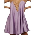 thumbnail image 4 of Qiylii Women's Casual Chain Sling Dress Deep V-Neck Backless Short Dress Solid Color Cutout Sexy A-line Party Dresses, 4 of 9