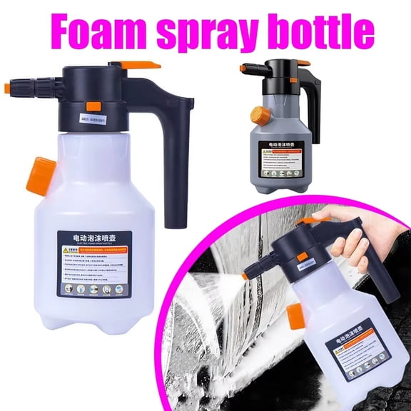 Electric Foam Sprayer 2L USB Rechargeable Pressure Washer, Portable Car Wash Foam with Adjustable Nozzle for Auto Detailing, Garden Cleaning, Home Use Gray