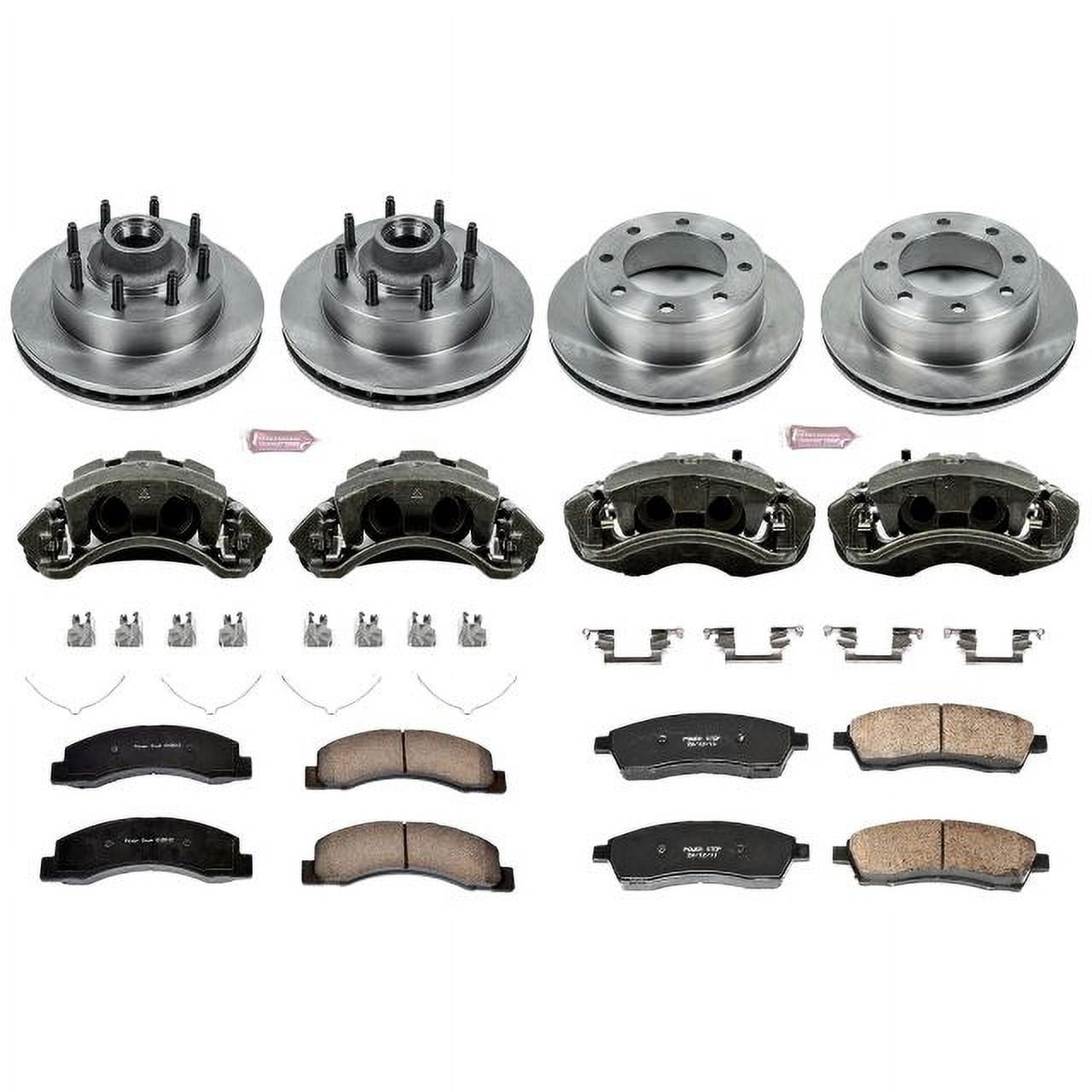 PowerStop Front and Rear Stock Replacement Brake Pad and Rotor Kit with Calipers Fits: FORD Select Models KCOE1894A