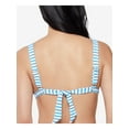 thumbnail image 2 of JESSICA SIMPSON Women's Blue Striped Stretch Removable Cups Tie Textured Adjustable Square Neck Swimsuit Top XL, 2 of 2