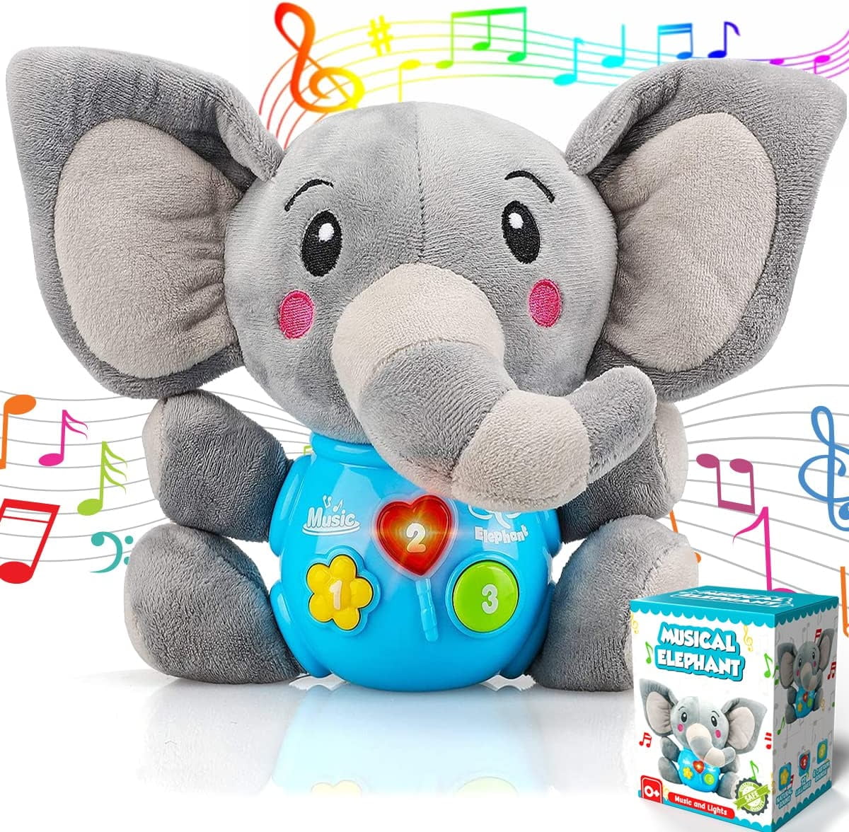 ANTIC DUCK Baby Toys 6-12 Months, Musical Plush Toys for 1 Year Old Christmas Gift