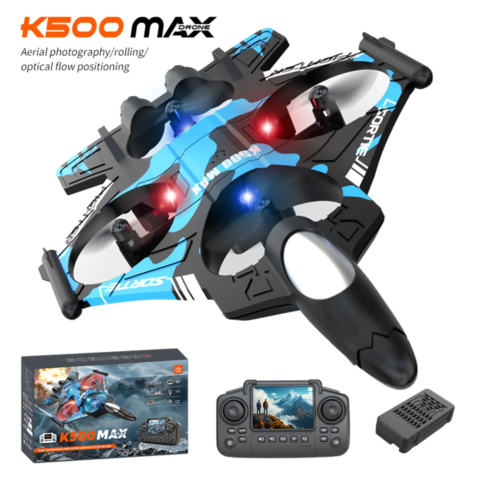 RC Foam Airplane with HD Camera Screen, Headless Mode LED Drone, One Key Takeoff Landing Aircraft, 2.4G Anti-Jamming Plane, 360° Rotation Stunt Flight, Beginner Friendly Flying Toy Gift