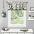 thumbnail image 4 of 3-Piece Window Kitchen Curtain Set with Double Layer Plaid Gingham Fabric, Tier Pair Panels and Cuff Tab Top Valance, Farmhouse Decor, Olive, 24" Panel Length, 4 of 6