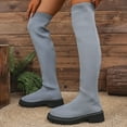 thumbnail image 6 of Wowcloth Winter Fashion Casual Mesh Stretch Over-the-Knee Boots for Women – Comfortable Round Toe with Chunky Low Heel, Solid Color Design for Winter Outfits, 6 of 8