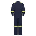 thumbnail image 4 of Jowowha Men's Work Coveralls One Piece Reflective Mechanics Overalls Workwear with Multi Pockets Navy Blue L, 4 of 7